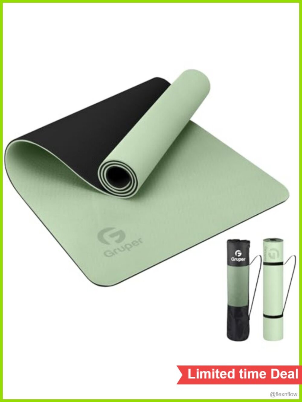Eco Friendly Non Slip Yoga Mat with Carrying Strap, Anti Tear Fitness Exercise